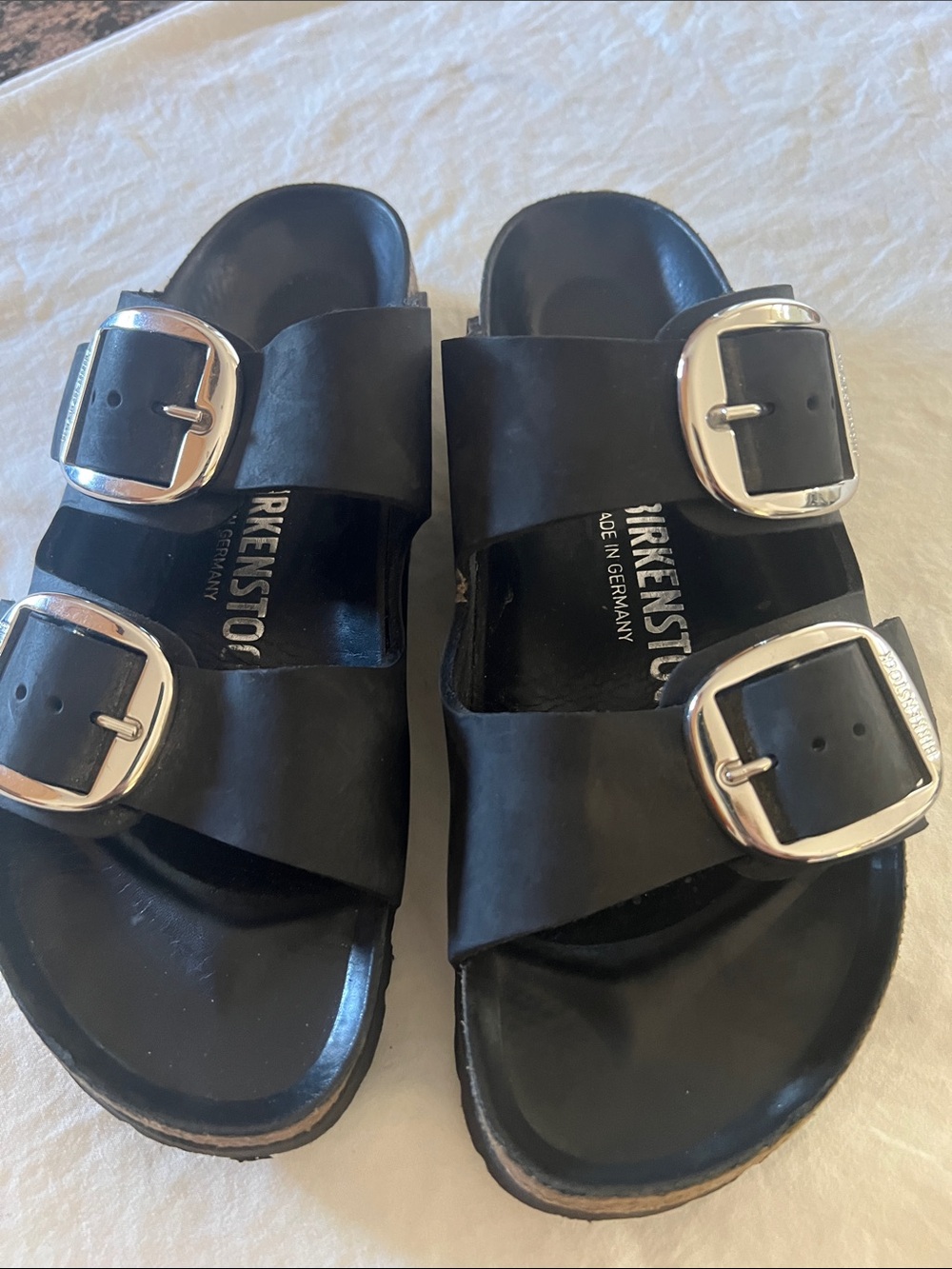 Birkenstock Arizona Big Buckle Black two strap sandals